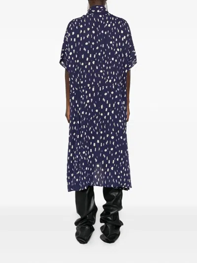 Balenciaga Polka Dot-pattern Dress In Blue
