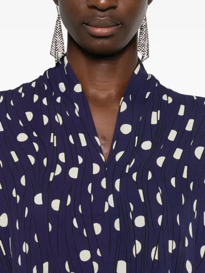 Balenciaga Polka Dot-pattern Dress In Blue