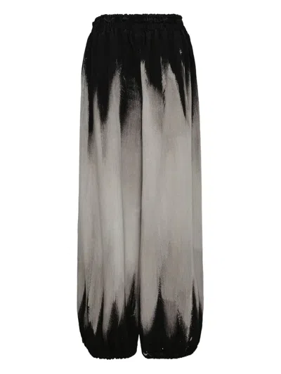 Yohji Yamamoto Ombré-effectdrawstring Trousers In Gray