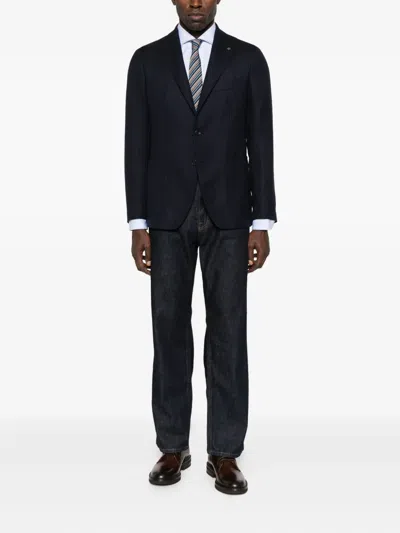 Tagliatore Single-breasted Jacket In Blue