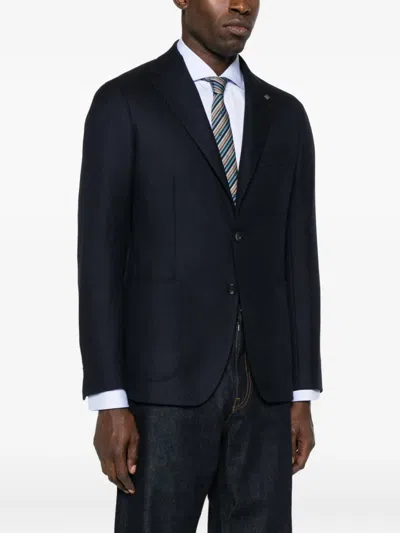 Tagliatore Single-breasted Jacket In Blue
