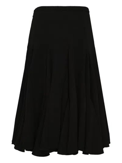 百褶中长半身裙