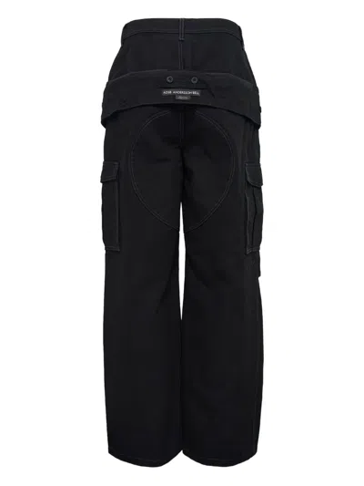 双裤腰工装牛仔裤