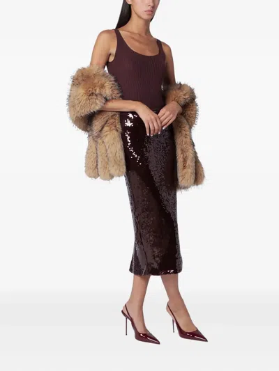 Roberto Collina Eggplant-coloured Wool Tank Top In Brown