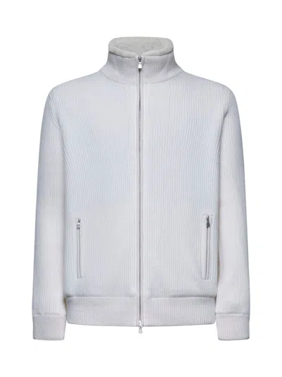 D 4.0 Ivory Zip-up Jacket In White