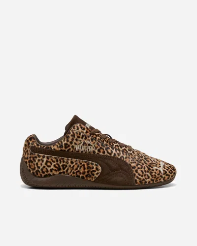Puma Womens Leopard Brown Speedcat Og Leopard Leather Trainers In Animal Print