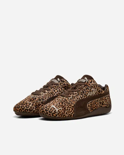 Puma Womens Leopard Brown Speedcat Og Leopard Leather Trainers In Animal Print