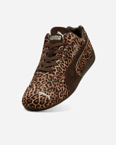 Puma Womens Leopard Brown Speedcat Og Leopard Leather Trainers In Animal Print