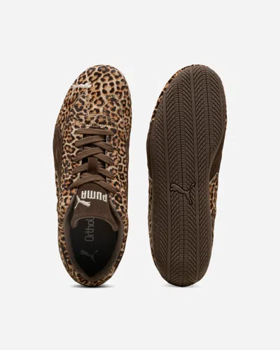 Puma Womens Leopard Brown Speedcat Og Leopard Leather Trainers In Animal Print