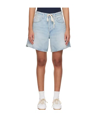 Citizen Of Humanity Brynn Drawstring Denim Shorts In Blue