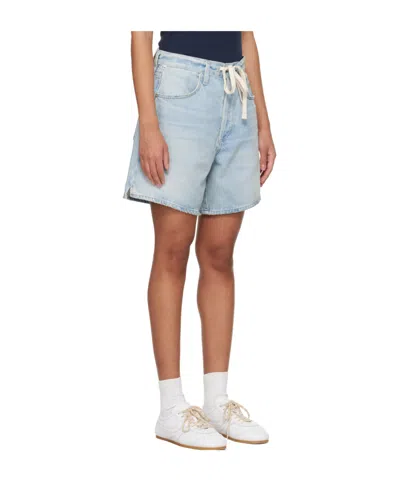 Citizen Of Humanity Brynn Drawstring Denim Shorts In Blue