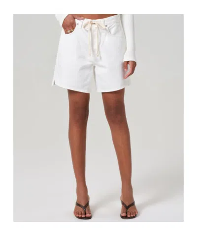 Citizen Of Humanity Citizens Of Humanity Brynn Drawstring Denim Shorts In White