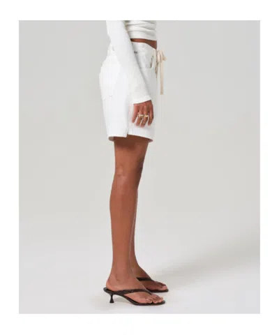 Citizen Of Humanity Citizens Of Humanity Brynn Drawstring Denim Shorts In White
