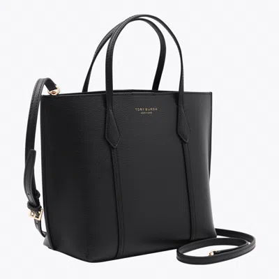 Tory Burch Shopper With Shoulder Strap And Top Handles In Black