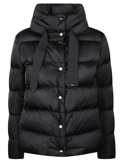 Herno Shiny Satin Down Jacket In Black