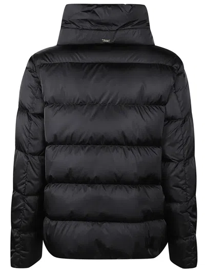 Herno Shiny Satin Down Jacket In Black