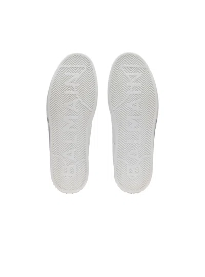 Balmain Low-top Court Sneakers In Smooth Leather In White