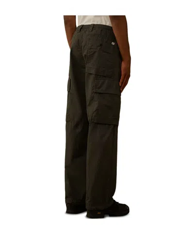 C.p. Company Relaxed Fit Grey Cargo Pants With Flap Pockets In Green