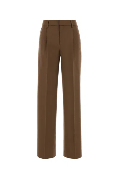 Pt Torino Beige Five Pocket Trousers In Wool Blend Woman In Brown
