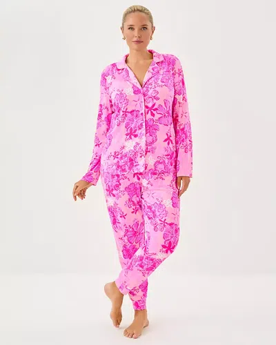 Lilly Pulitzer Pajama Knit Button-up Top In Multi