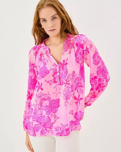 Lilly Pulitzer Elsa Silk Top In Pink