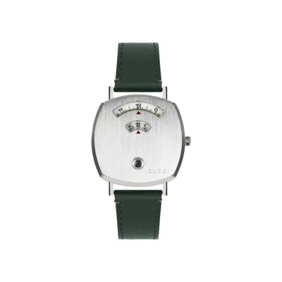 Pre-owned Gucci Grip Leather Watch 'stainless Steel' | Silver | Women's Size Onesize