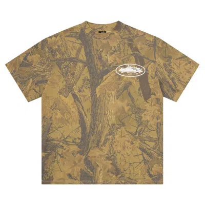 Pre-owned Corteiz Island Puff Print Tee 'forest Camo' | Green | Men's Size L