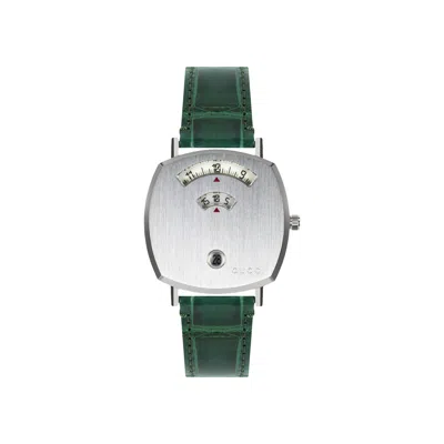 Pre-owned Gucci Grip Leather Watch 'stainless Steel' | Silver | Women's Size Onesize