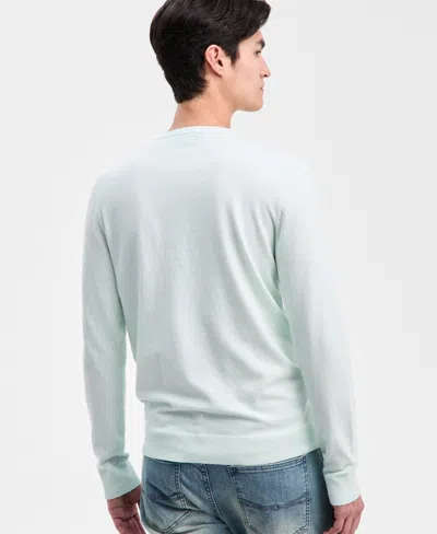 Alfani Men's Solid V-neck Cotton Sweater, Created For Macy's In Blue