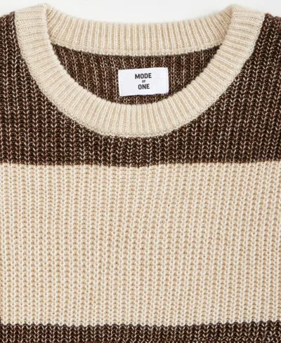 Mode Of One Men's Relaxed-fit Striped Crewneck Sweater, Macy's Exclusive In Green