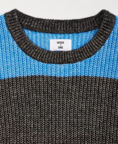 Mode Of One Men's Relaxed-fit Striped Crewneck Sweater, Macy's Exclusive In Blue