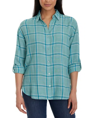 Gloria Vanderbilt Women's Amanda Button-front Shirt In Blue
