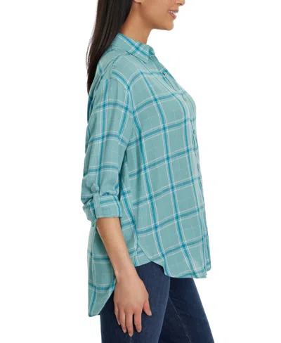 Gloria Vanderbilt Women's Amanda Button-front Shirt In Blue