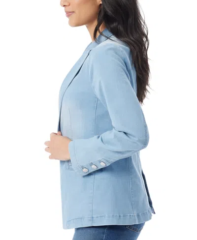 Gloria Vanderbilt Women's Denim One-button Blazer In Blue
