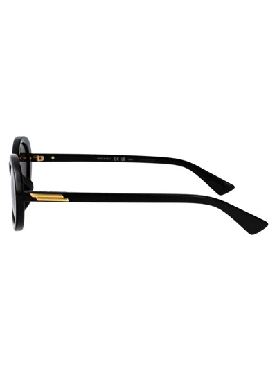 Bottega Veneta Black-black-grey Recycled Acetate Sunglasses In Black