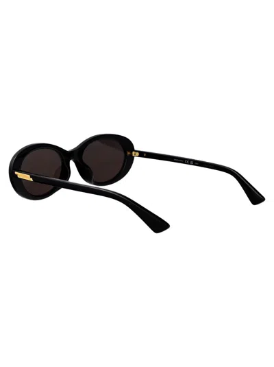 Bottega Veneta Black-black-grey Recycled Acetate Sunglasses In Black
