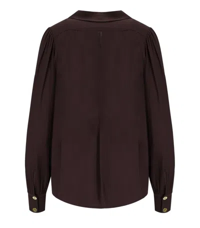 Elisabetta Franchi Merlot Blouse With Jewel In Brown