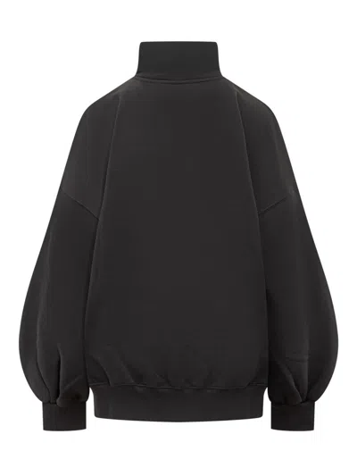 Msgm Balloon-sleeve Sweatshirt In Black