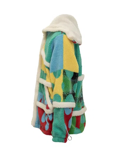 Barrow Unisex Patchwork Teddy Jacket In Multi