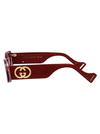 Gucci Burgundy-burgundy-brown Recycled Acetate Sunglasses In Brown