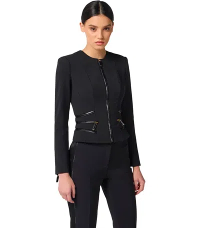 Elisabetta Franchi Elisbetta Franchi Black Zipped Jacket In Black