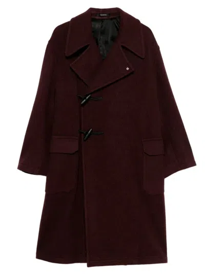 Tagliatore Toggle-fastening Patch-pocket Coat In Red