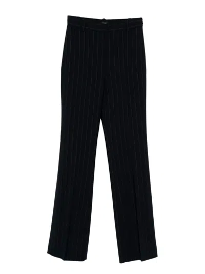 Pinko Wool Blend Pinstriped Trousers In Black