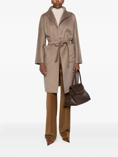 Max Mara Hazelnut Midi Cardigan Coat In Cashmere In Brown