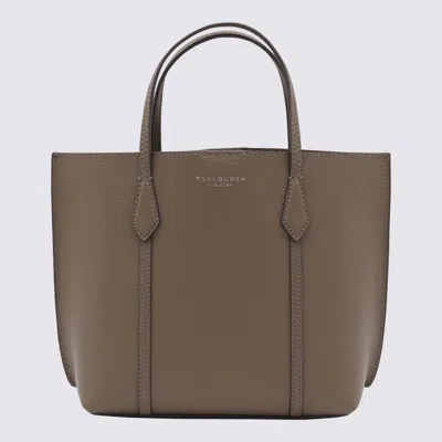 Tory Burch Brown Leather Perry Tote Bag In Neutral