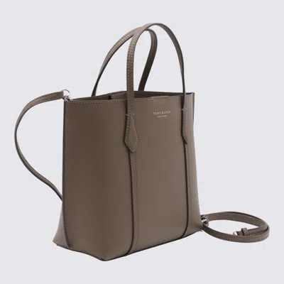 Tory Burch Brown Leather Perry Tote Bag In Neutral