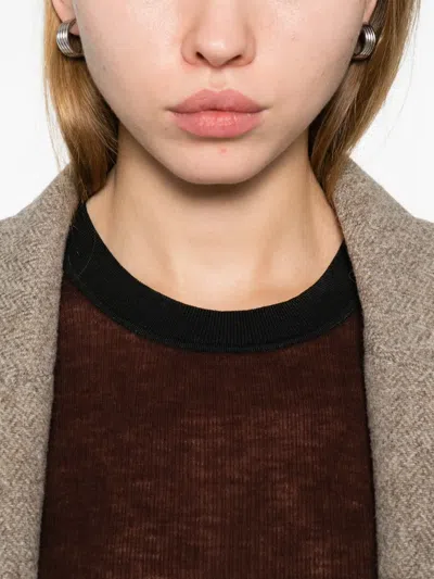 6397 Stripe-detail Jumper In Brown