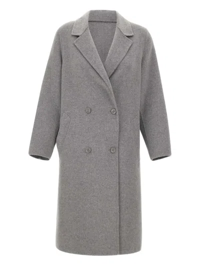 Kaos Oversized Double-breasted Coat In Gray