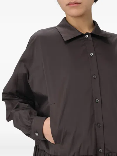 Liviana Conti Buttoned Gathered Dress In Brown