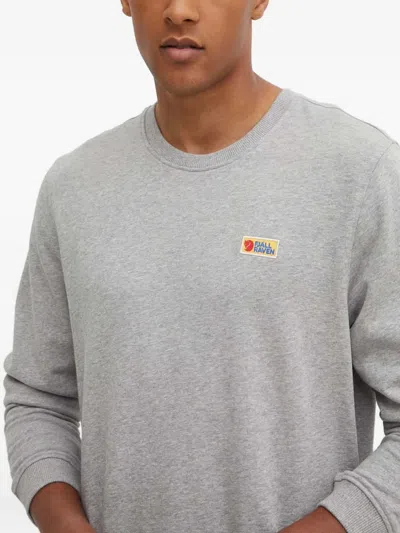 Fjall Raven Logo-patch Crew-neck Sweatshirt In Gray